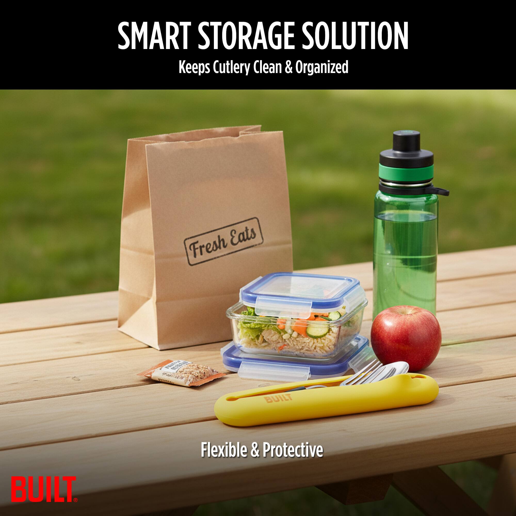 SMART STORAGE SOLUTION  
Keeps Cutlery Clean & Organized  

Fresh Eats  

Flexible & Protective  

BUILT