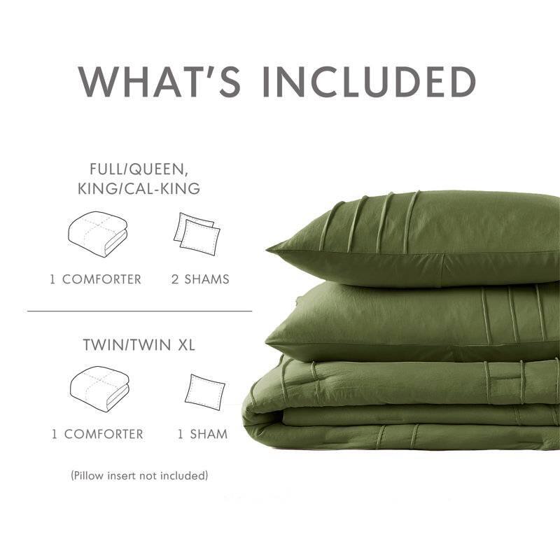WHAT'S INCLUDED

FULL/QUEEN, KING/CAL-KING
1 COMFORTER
2 SHAMS

TWIN/TWIN XL
1 COMFORTER
1 SHAM

(Pillow insert not included)