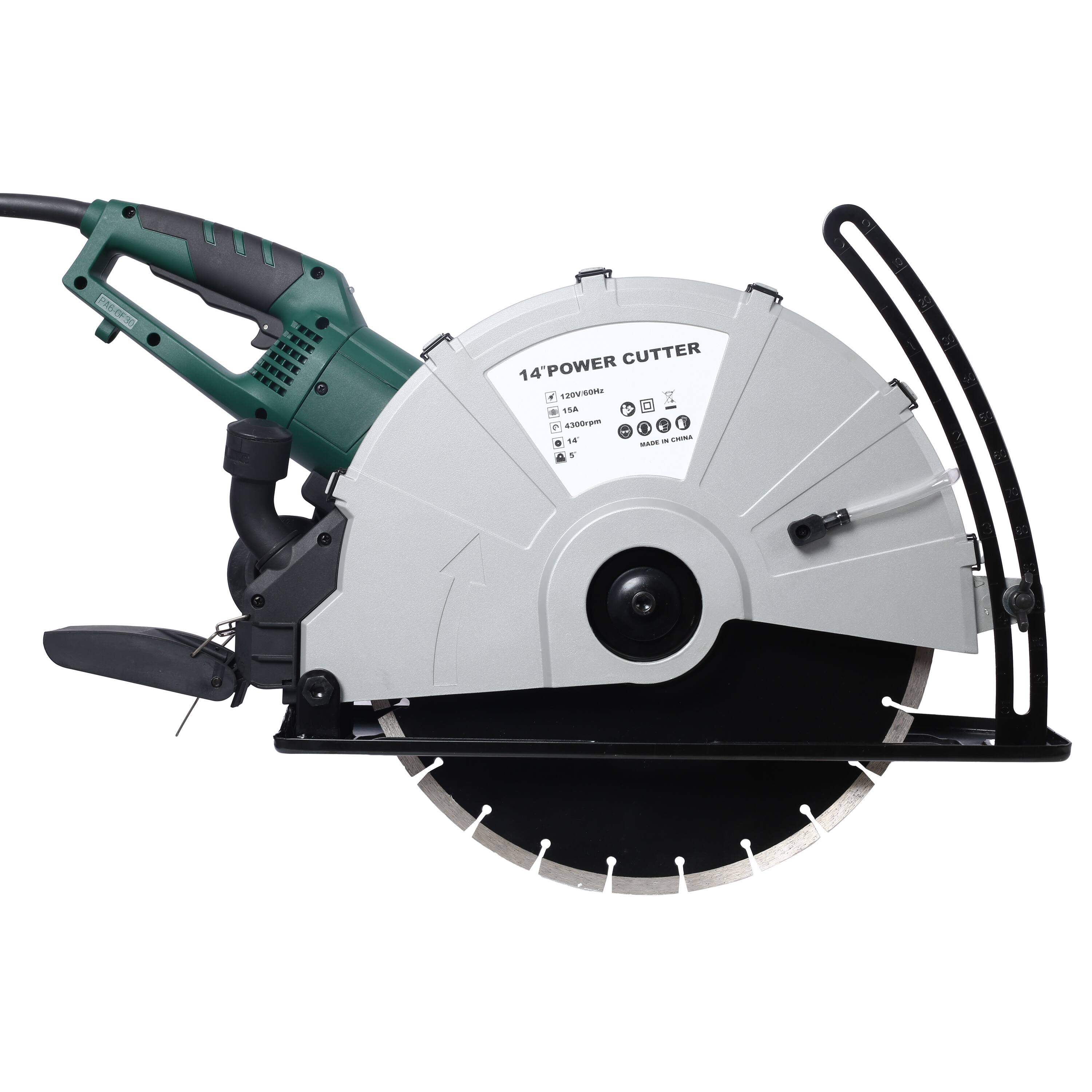 14" POWER CUTTER  
120V/60Hz  
4300W  
4300rpm  
14"  
MADE IN CHINA