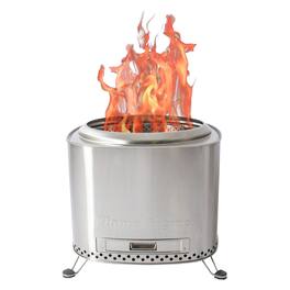 Flame Engine - 19 Inch Square Smokeless Fire Pit w/Carry Bag, 304 Stainless Steel - Silver