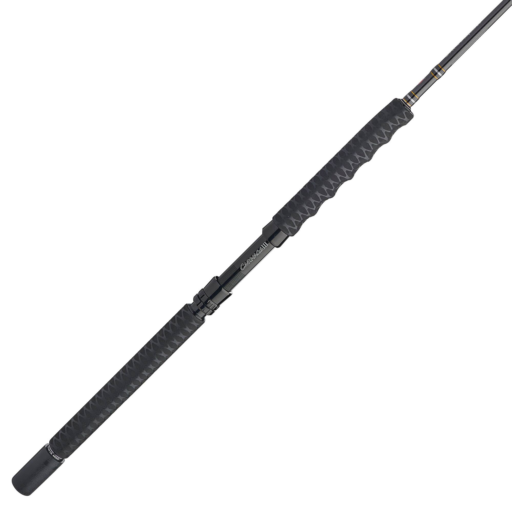 Front. PENN - PENN Carnage III Conventional Boat Rod, 6'6" Fishing Pole, Medium Power - black.