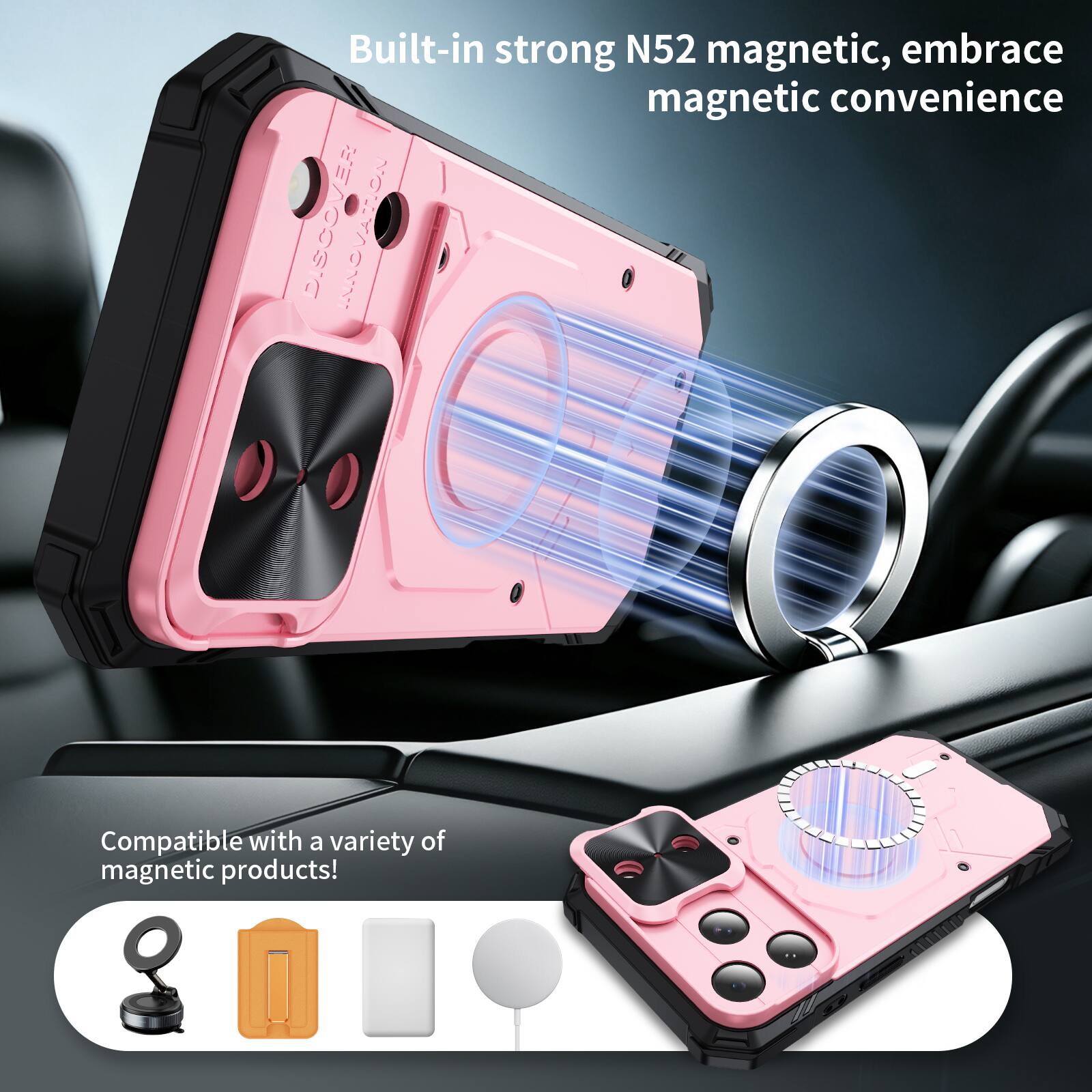 Built-in strong N52 magnetic, embrace magnetic convenience

Compatible with a variety of magnetic products!