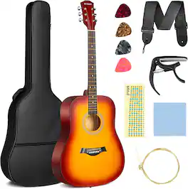 CAHAYA - Acoustic Guitar For Beginner 41-inch - Full Size Wood Guitar Kit for Kids and Adults with Guitar bag CY0355