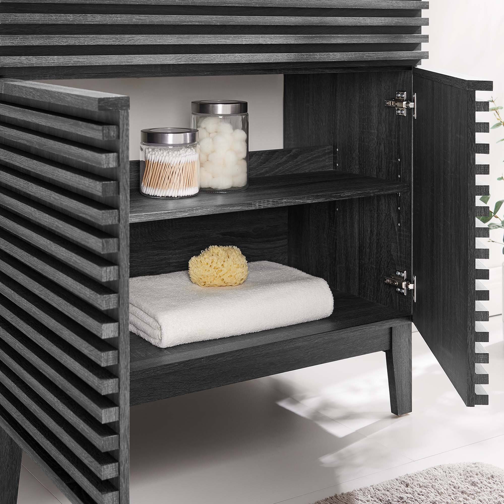 Back. Modway - Render 30" and 36" Bathroom Cabinets Basin Not Included by Modway - Charcoal.