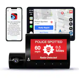 Cobra - SC 220C QHD Dual-View Front & Cabin Dash Cam, works with Apple CarPlay/Android Auto - Black