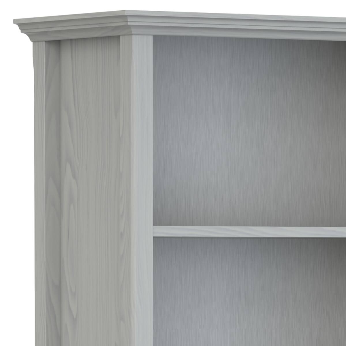 Alt View 2. Simpli Home - Amherst 30 inch Wide Solid Wood Transitional 5 Shelf Bookcase in Fog Grey - Fog Grey.