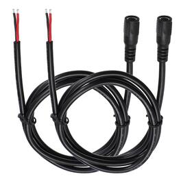 Unique Bargains - 2pcs DC Power Pigtails Cable, 5.5x2.1mm Female to Bare Wire, for PC, Laptop, Toys, Cellphone, Electronic Devices - Black
