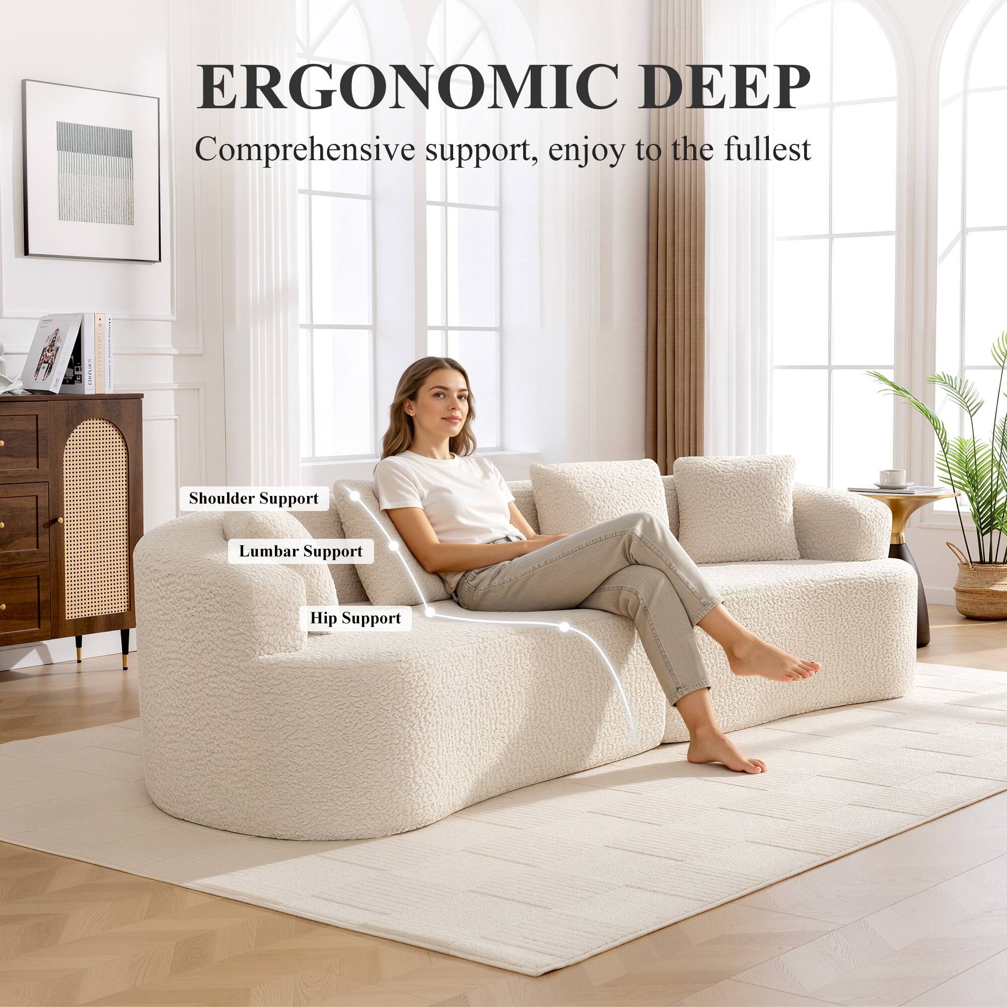 ERGONOMIC DEEP  
Comprehensive support, enjoy to the fullest  

Shoulder Support  
Lumbar Support  
Hip Support