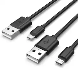 DORLUKFU - 2 Pack Micro USB Charging Cable Fit for PS4 Controller, DualShock 4, Xbox One S/X, Roku Streaming Stick, Kindle Fire