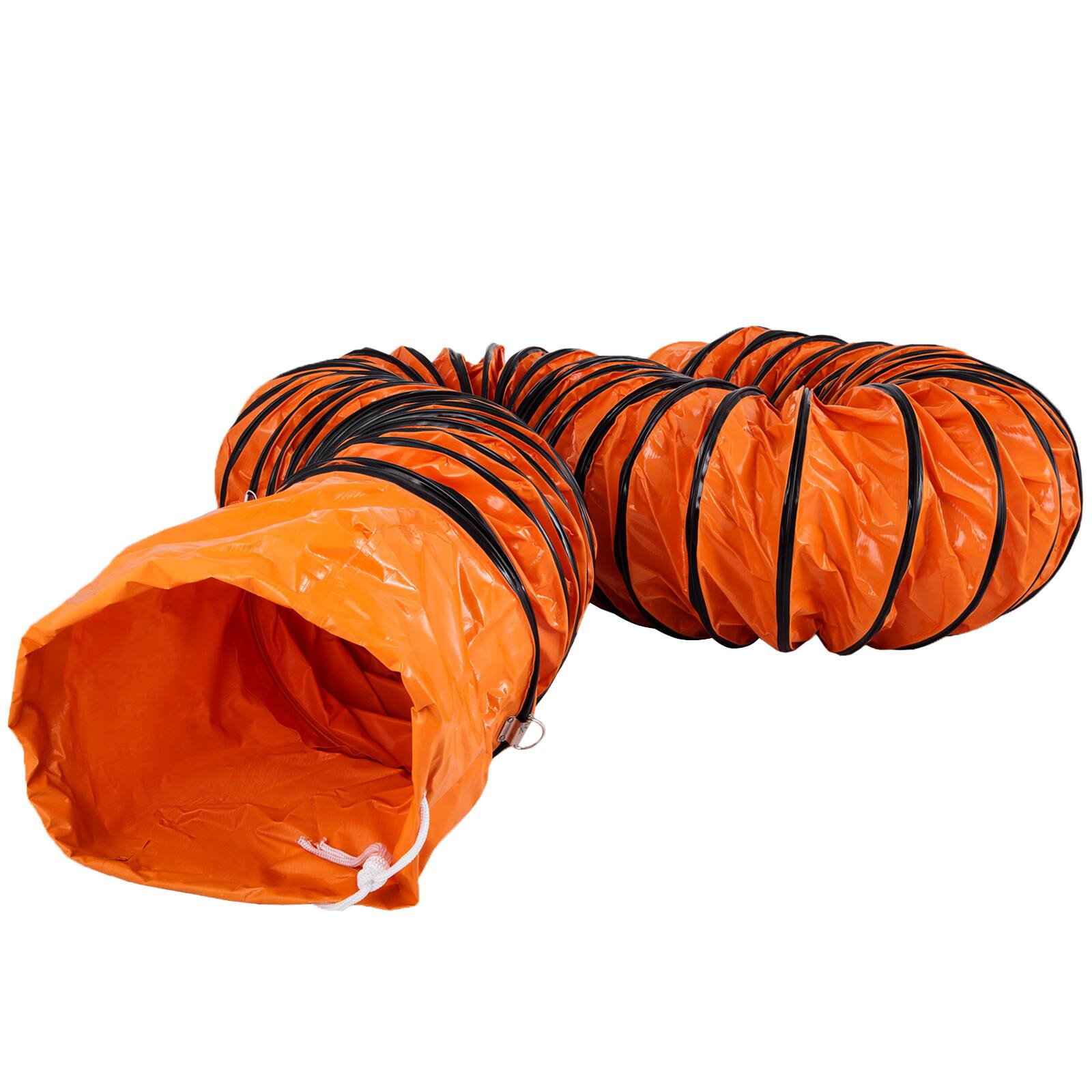 Alt View 5. VEVOR - PVC Flexible Ducting, 32 ft / 10 m, Strong Vinyl Material PVC Flexible Duct Hosing, Fit 12 Inch / 304.8 mm Diameter - Orange.