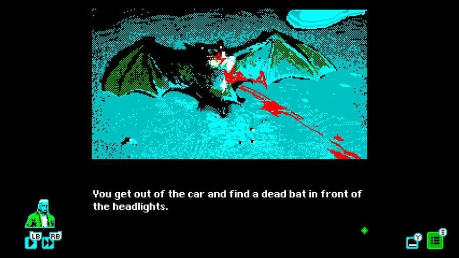 You get out of the car and find a dead bat in front of the headlights.