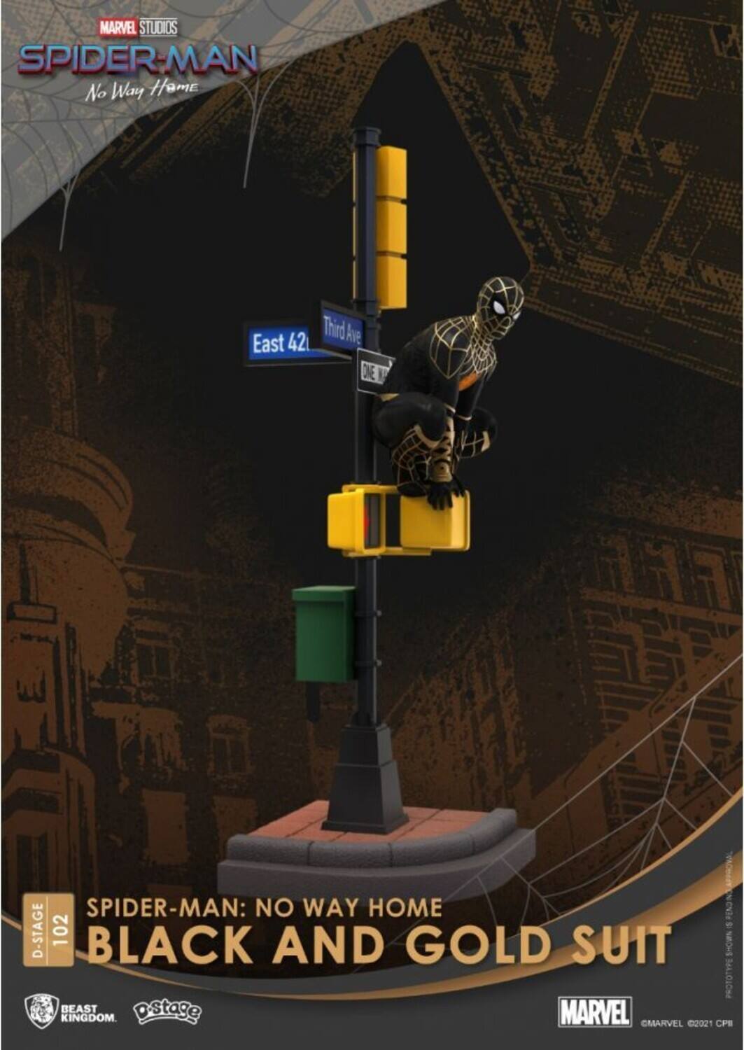 MARVEL STUDIOS SPIDER-MAN: NO WAY HOME - D-STAGE 102 BLACK AND GOLD SUIT

MARVEL KINGDOM

SPIDER-MAN: NO WAY HOME

D-STAGE 102

BEAST KINGDOM

MARVEL 2021 CPE