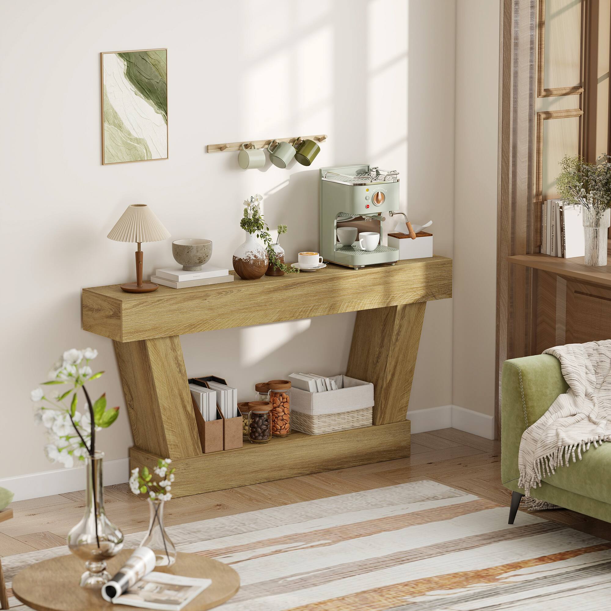 Alt View 7. Homcom - Inch Vintage Console Table - Oak.