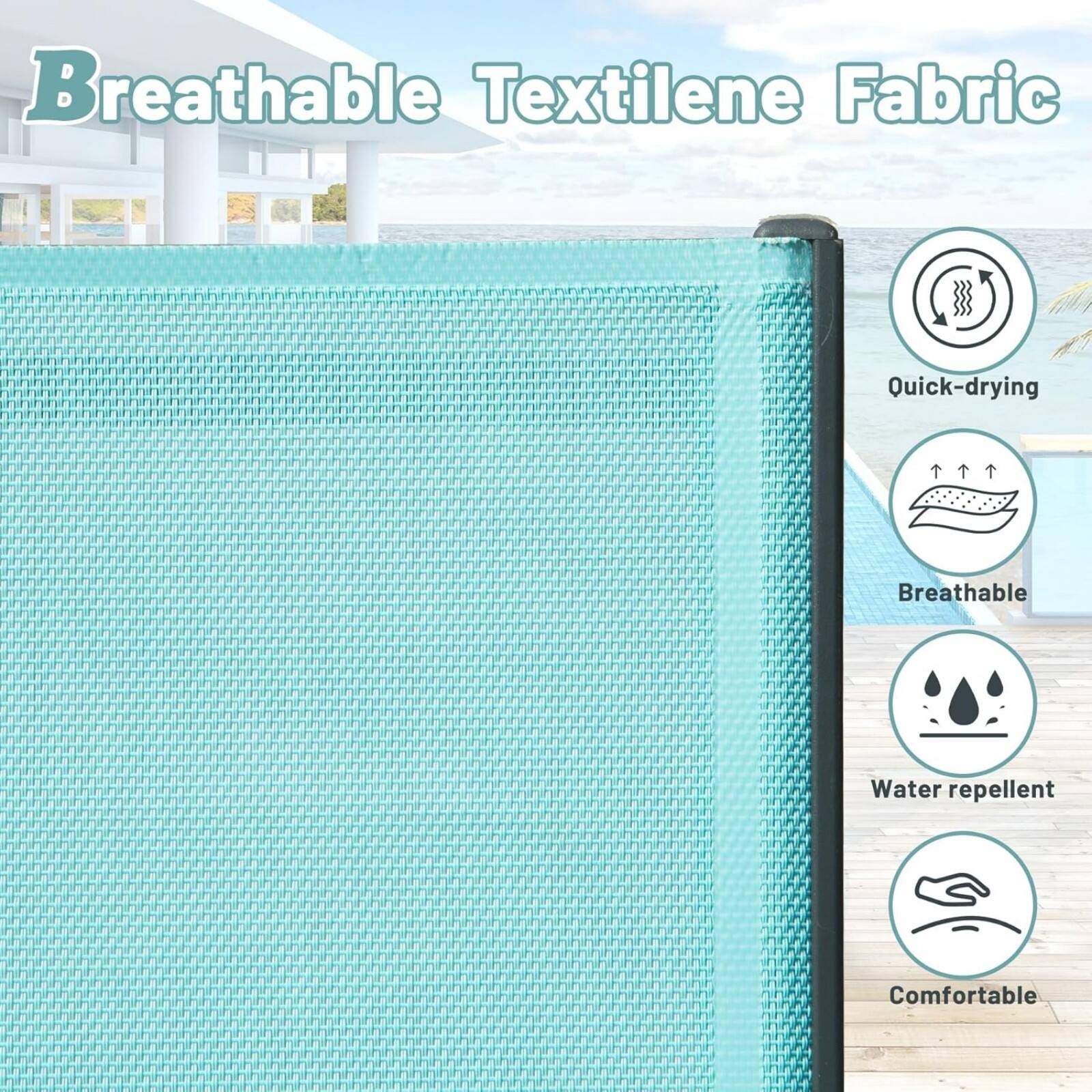 Breathable Textilene Fabric

- Quick-drying
- Breathable
- Water repellent
- Comfortable