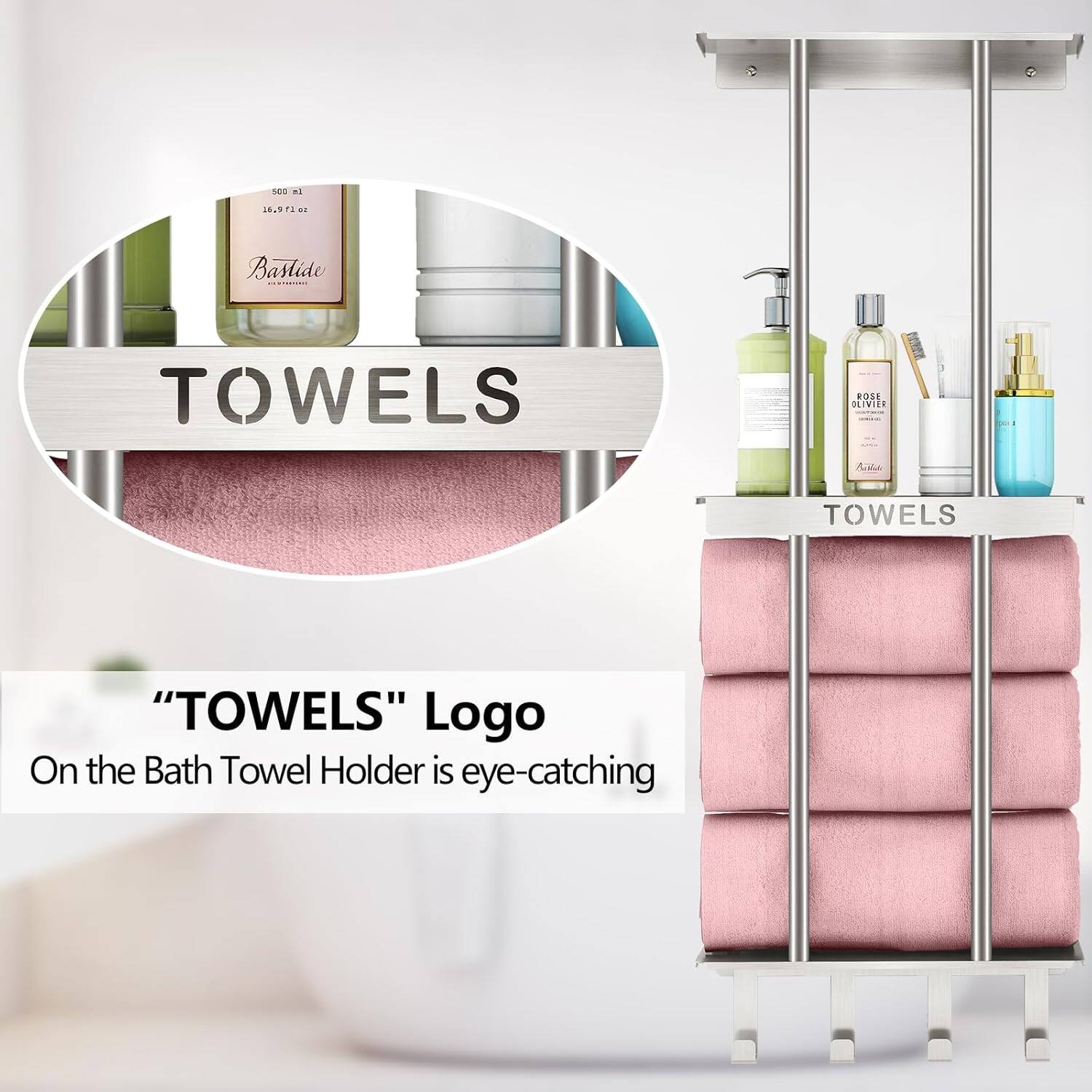 1. TI Bastide TOWELS ROSE DEWIER TOWELS "TOWELS" Logo On the Bath Towel Holder is eye-catching

"TOWELS" Logo
On the Bath Towel Holder is eye-catching