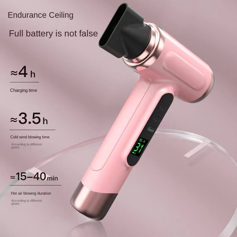 Endurance Ceiling  
Full battery is not false  

≈4 h  
Charging time  

≈3.5 h  
Cold wind blowing time  
According to different gears  

≈15–40 min  
Hot air blowing duration  
According to different gears