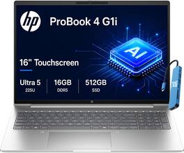 HP - ProBook 4 G1i 16'' FHD+ Touchscreen Business AI PC Laptop - Intel Core Ultra5 225U - 16GB RAM - 512GB SSD - Wind11Pro - Pike Silver