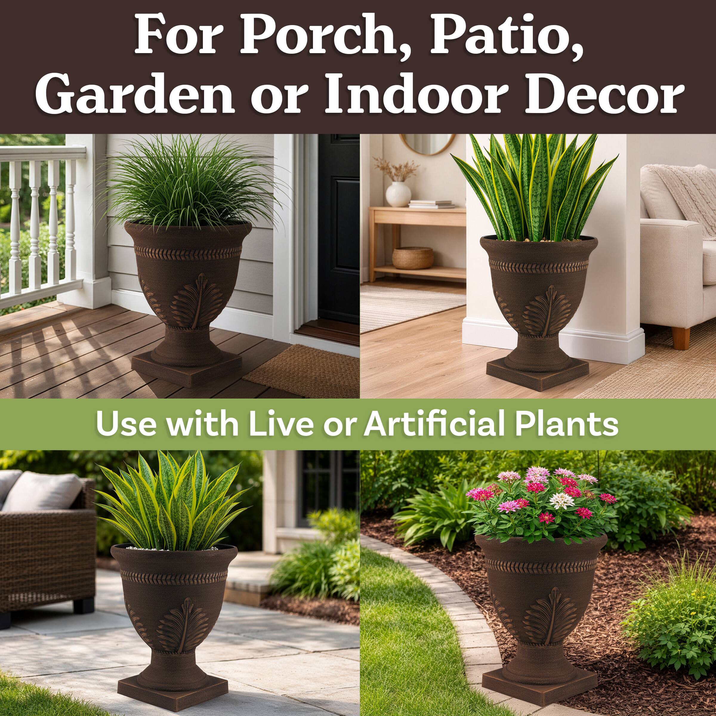 For Porch, Patio, Garden or Indoor Decor  
Use with Live or Artificial Plants