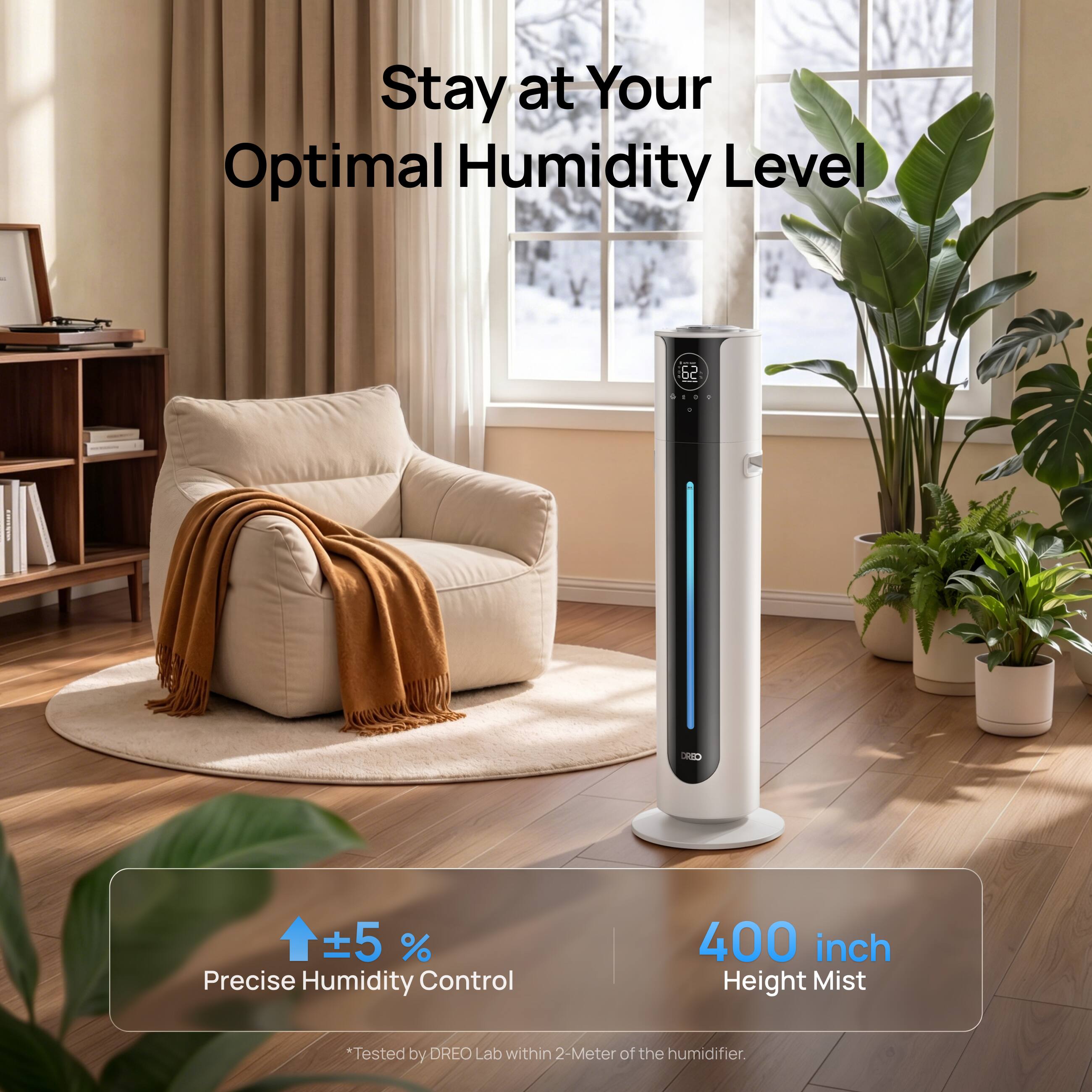 DREO 10.5L Smart Humidifier Large Room 700 sq ft, 75H Runtime, 21dB ...