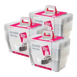 Life Story - 6L Shoe and Closet Storage Box Stacking Containers, (30 Pack) - Clear