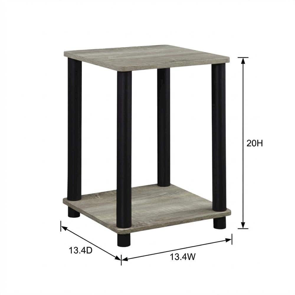 FurniFact - French Oak Grey and Black End Table with Modern Style - French Oak Grey/Black price history on PriceWatchPro