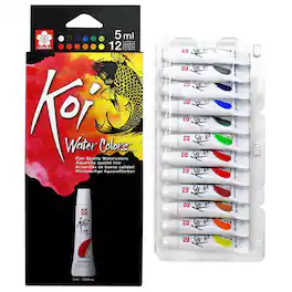 Sakura - Koi Watercolor Sets, 12 Colors, 5 ml Tubes