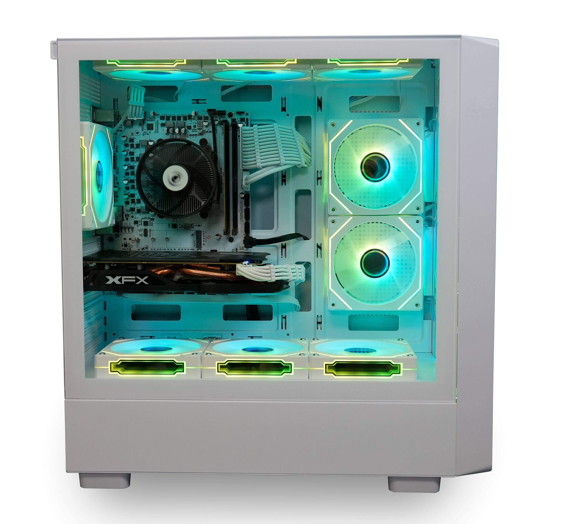 Left. ViprTech - ViprTech Overlord Wood Gaming PC - AMD Ryzen 7, AMD 9060 8GB, 16GB DDR4, 1TB SSD, Computer Tower, White Oak - White Oak.