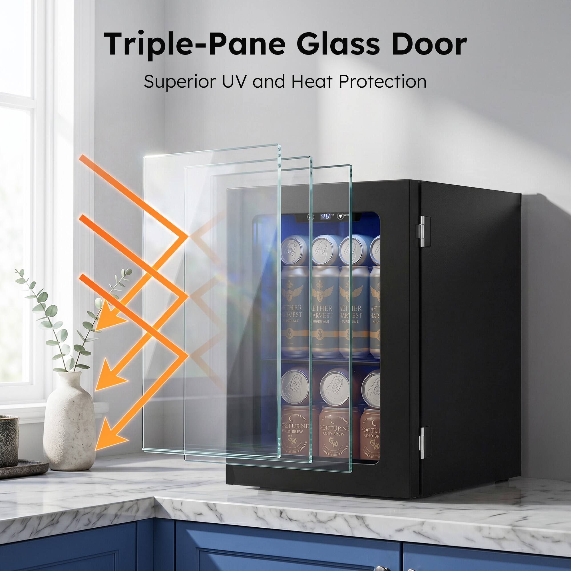 Ru♡ Amazon.com: Feelfunn 50 Can Beverage Refrigerator Cooler - 1.3 Cu