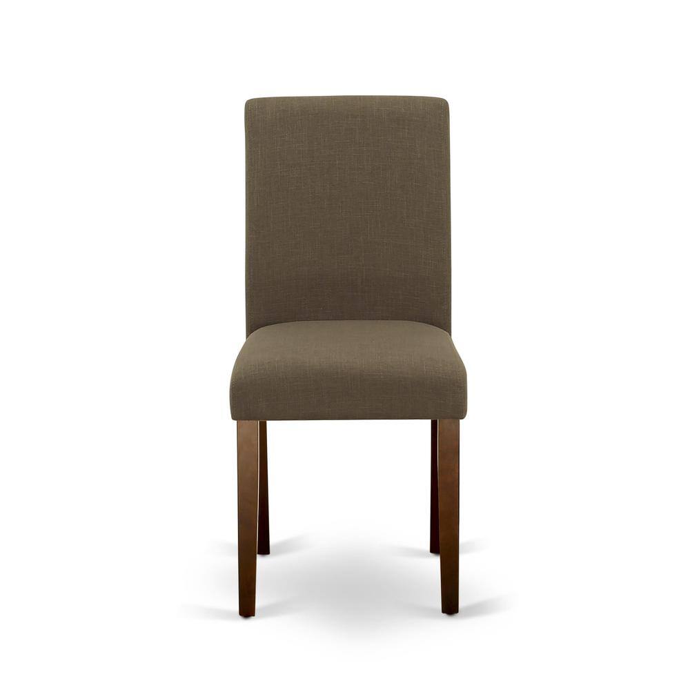 Alt View 2. East West Furniture - 1MZAB3-MAH-18 3Pc Dining Table Set Includes a Dining Table and 2 Parson Chairs with Coffee Color Linen Fabric, Drop - Mahogany.