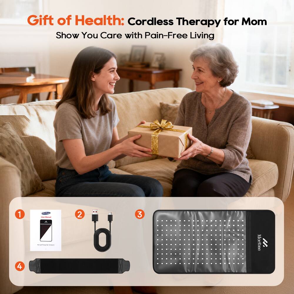 Gift of Health: Cordless Therapy for Mom  
Show You Care with Pain-Free Living  

1. User Manual  
2. Charger  
3. Therapy Pad  
4. Carrying Case
