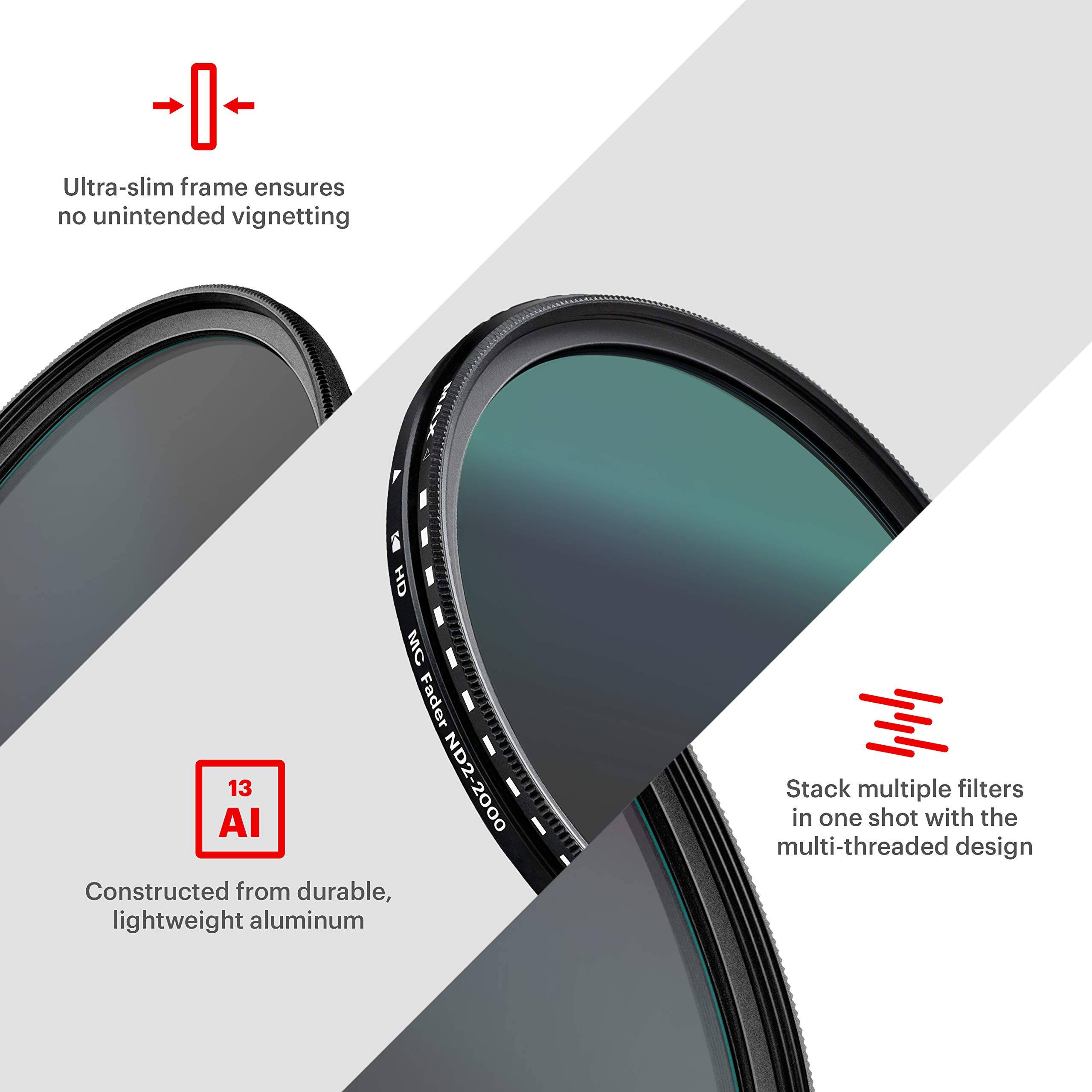 Ultra-slim frame ensures no unintended vignetting

Constructed from durable, lightweight aluminum

Stack multiple filters in one shot with the multi-threaded design