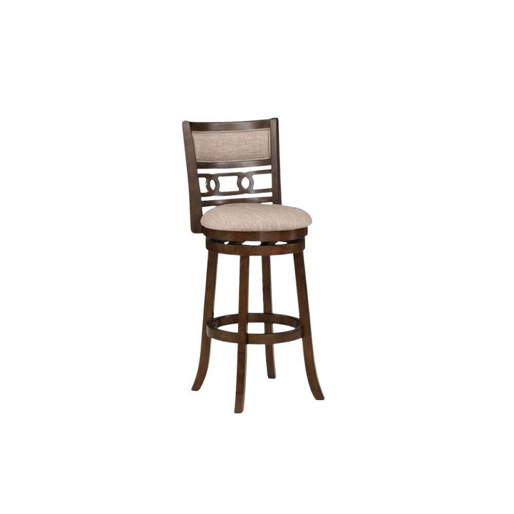 Alt View 2. FurniFact - Brown Solid Wood 29" Swivel Bar Stool - Cherry.