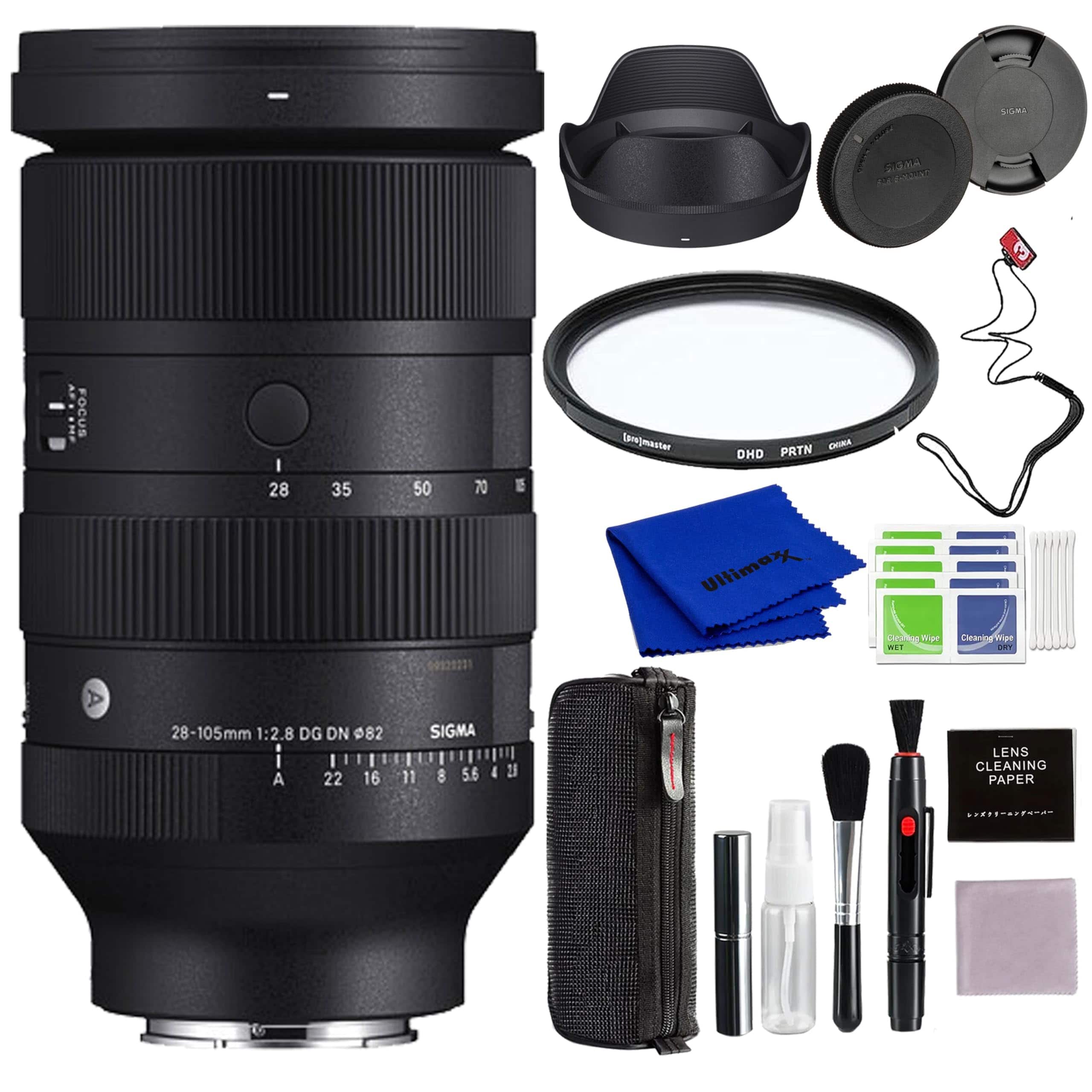 Sigma - 28-105mm f/2.8 DG DN Art Lens for Sony E Mount with Advance Accessories and Travel Bundle | 636965 - Black