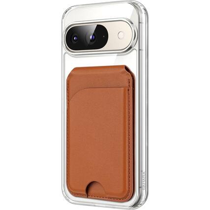 Angle. SaharaCase - Venture Series Wallet Case for Google Pixel 9/9 Pro - Clear/Desert Brown.