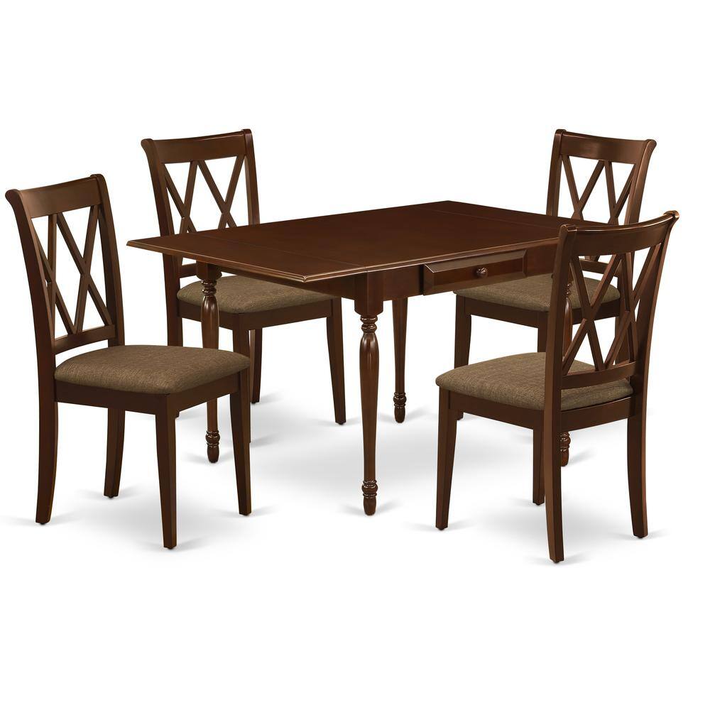 Left. East West Furniture - Dining Room Set Mahogany - Brown.