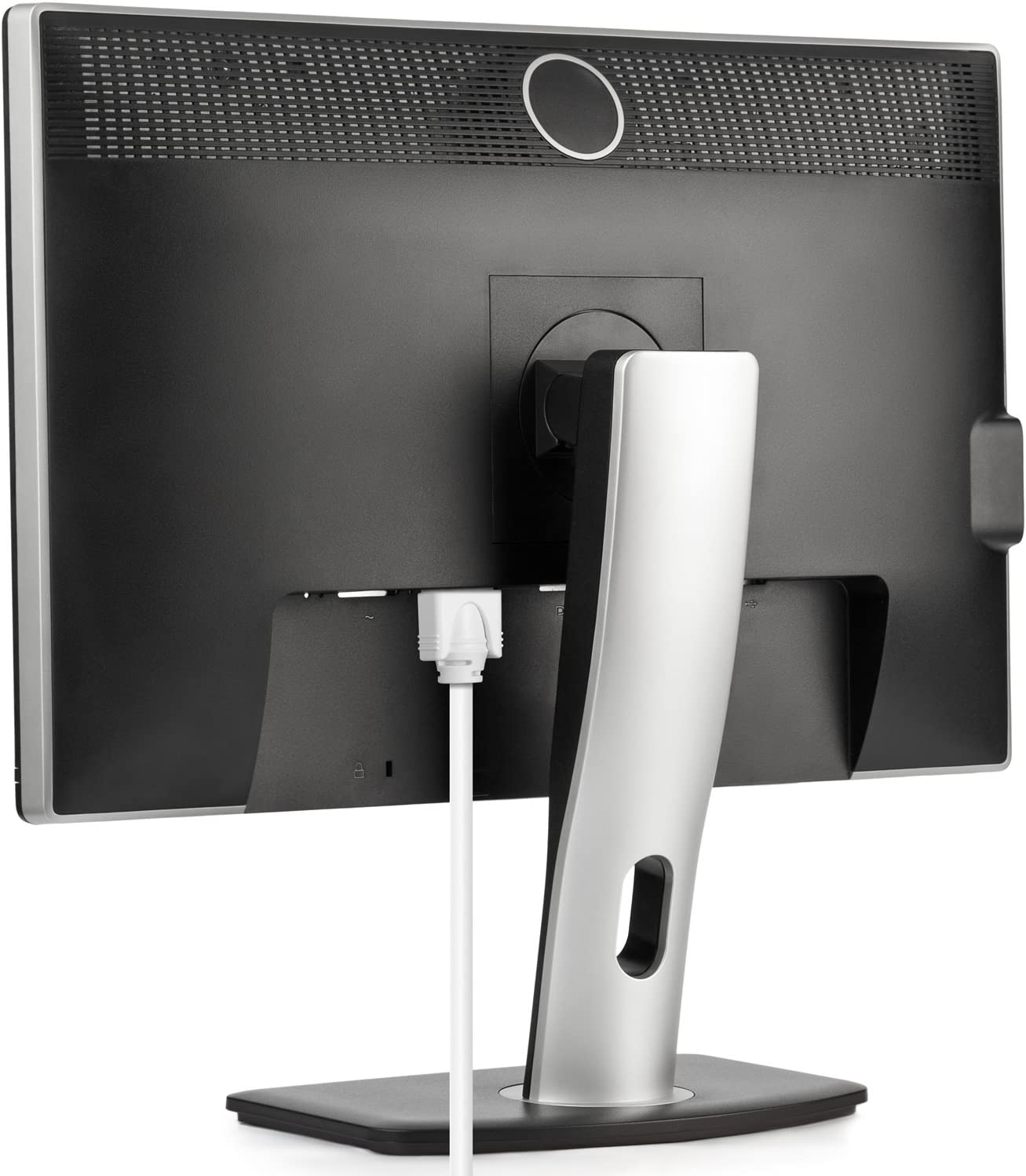 Alt View 4. Maximm - Monitor Computer Power Cord 10 Ft Flat Plug 360° Rotating PC Cable 3 Prong, 16 AWG NEMA 5-15P to IEC13 - UL Certified - White.