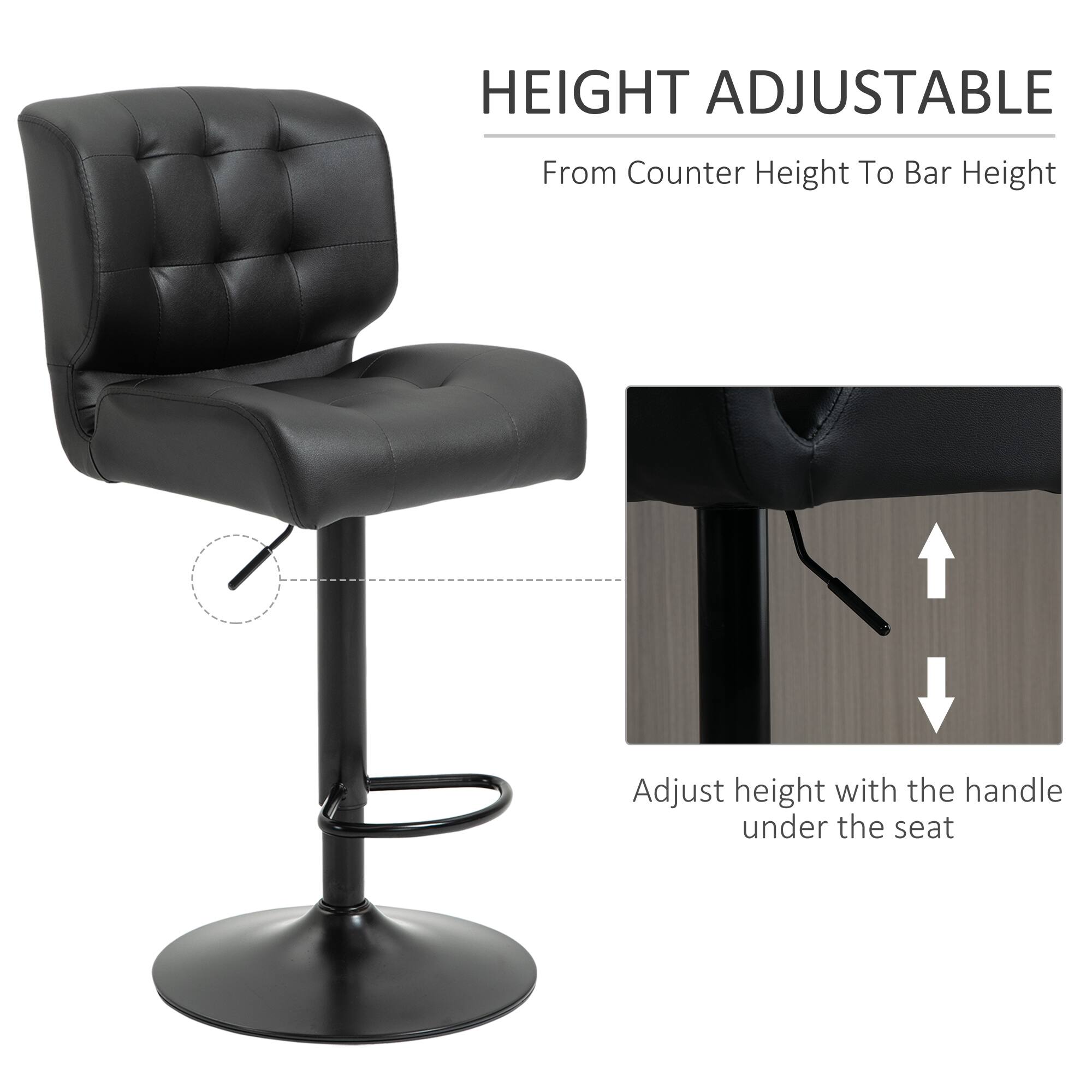 HEIGHT ADJUSTABLE
From Counter Height To Bar Height
Adjust height with the handle under the seat