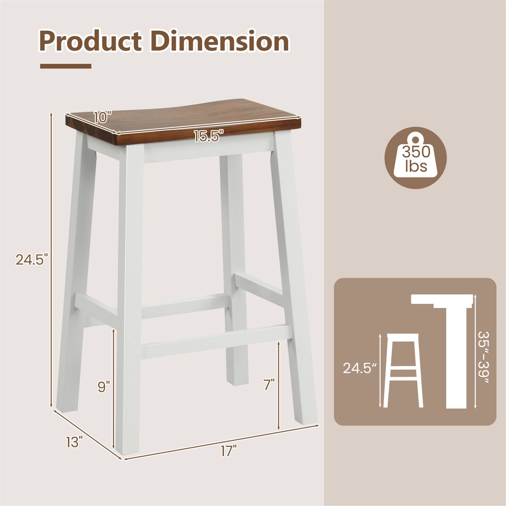 Product Dimension

- 10" (width)
- 15.5" (depth)
- 24.5" (height)
- 13" (base width)
- 9" (base depth)
- 17" (base width)
- 7" (leg width)
- 24.5" (base width)
- 350 lbs (weight capacity)
- 35"-39" (adjustable height)