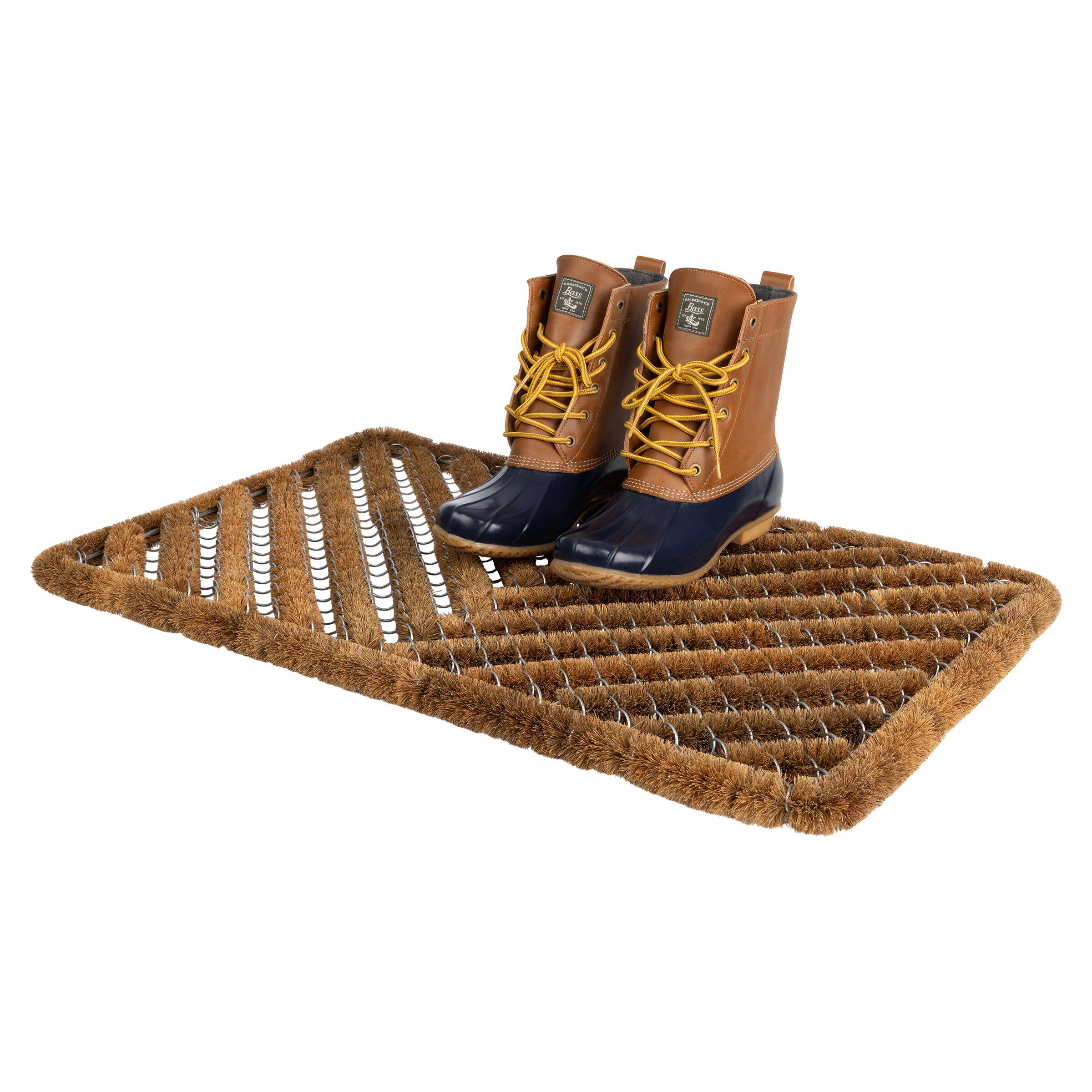 Left. Kings County Tools - 29x19in Natural Coir Doormat - Brown.
