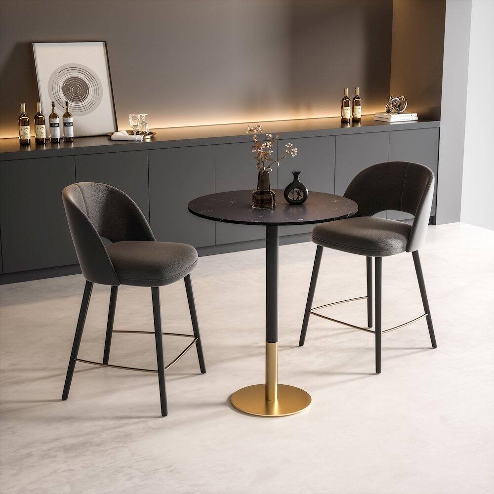 Alt View 1. Elegant Decor - Ronan 31.5 Inch Pub Table In Black - Black And Gold.
