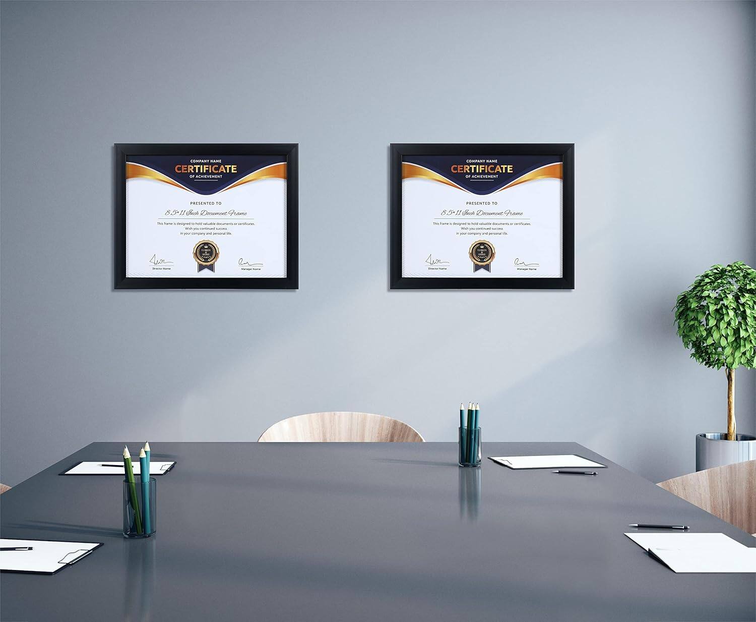 blue 8.5x11 Picture Frame Certificate Document Frame 6 Pack with Semi ...