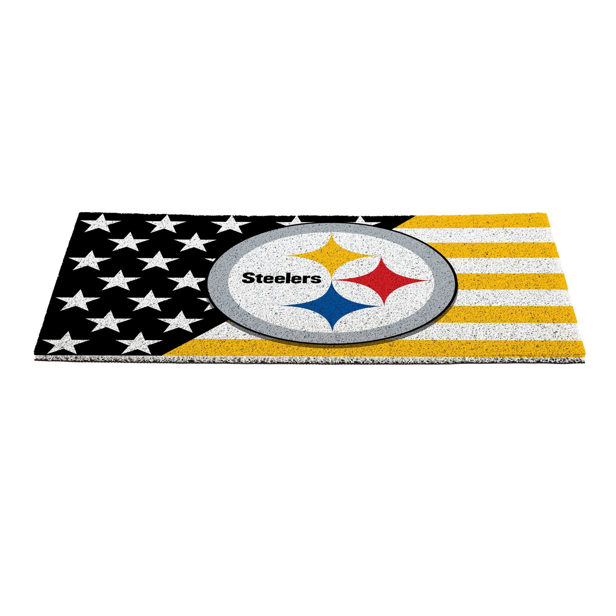 Alt View 1. Evergreen Enterprises - Pittsburgh Steelers 16" x 28" Stars & Stripes Patriotic Turf Mat - Multicolor.