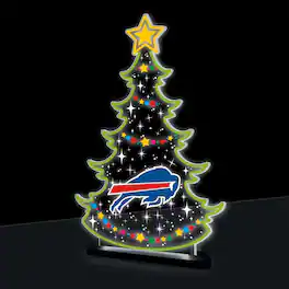 Evergreen Enterprises - Buffalo Bills 10" LED Tabletop Christmas Tree Desklite Sign - Green