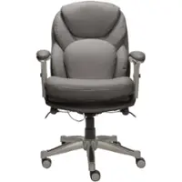 Serta - Works Bonded Leather Executive Chair - Gray - Front_Zoom