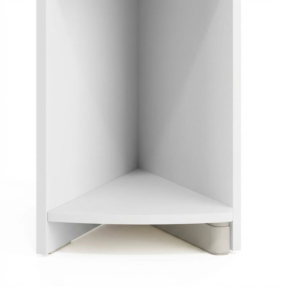 Alt View 2. FurniFact - 4-Tier Corner Shelf Bookcase with Sturdy Engineered Wood Construction - White.
