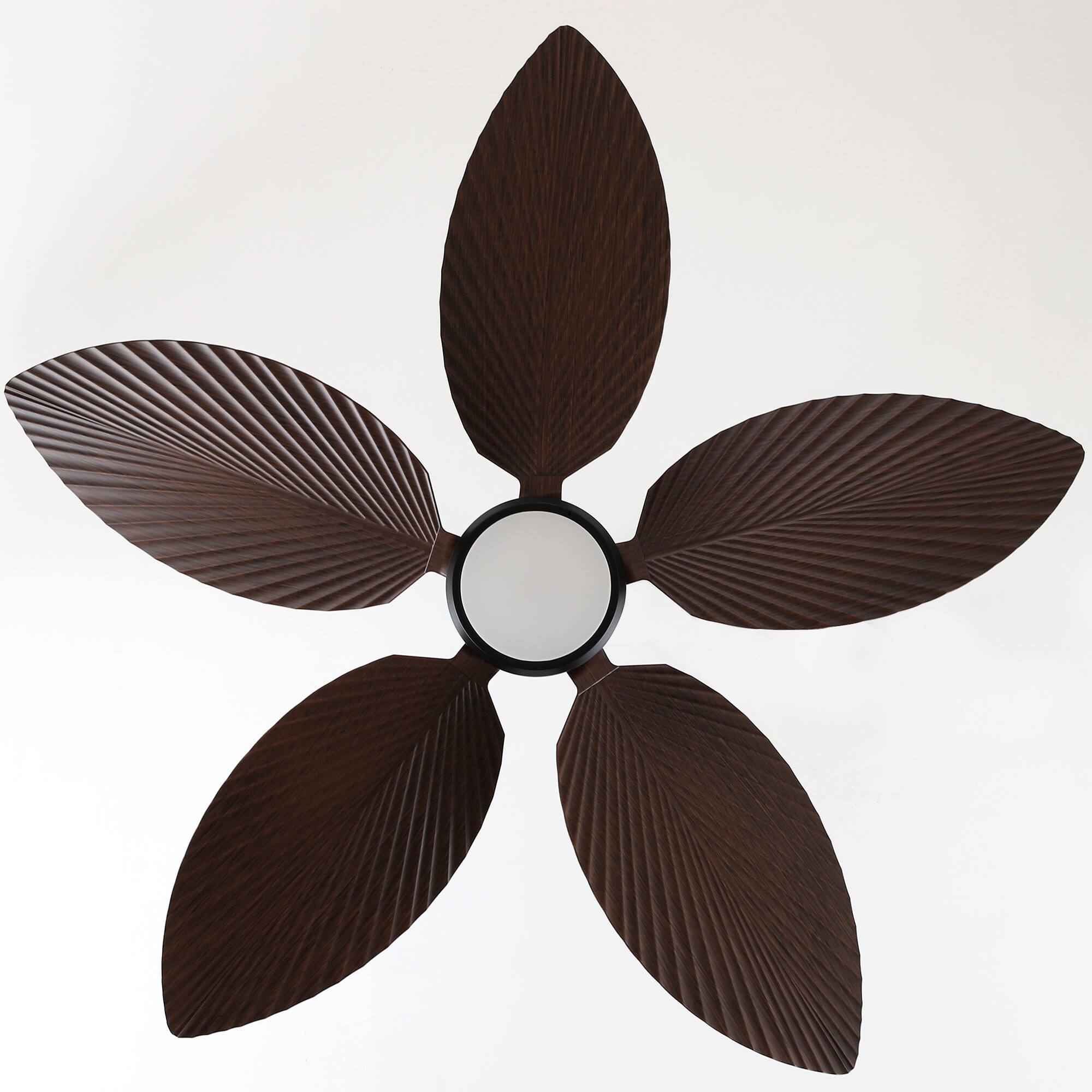Alt View 9. Parrot Uncle - 42" Tropical Style Black Waterproof Outdoor Gazebo LED Ceiling Fan with Light, Hook Downrod and Tropical Palm Leaf - Black.