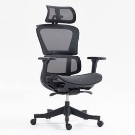 Spaco - Ergonomic High Back Mesh Office Chair with 4D Adjustable Armrests, Reclining Desk Chair for Home Office and Study - Black