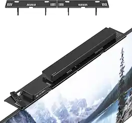 Schertz - Adjustable Steel TV Top Shelf – Universal Mount for Soundbar, Console, Router (2PCS) - Black