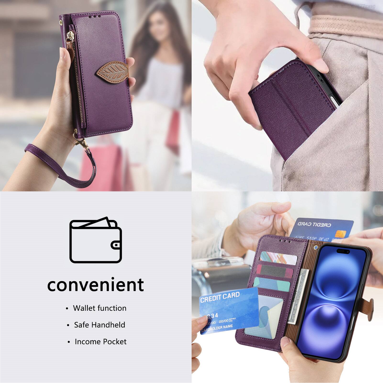 CARD CREDIT LE SEOP  
convenient  
Wallet function  
Safe Handheld  
Income Pocket  
CREDIT CARD  
234 00/002 5  
CARDHOLDER NAME