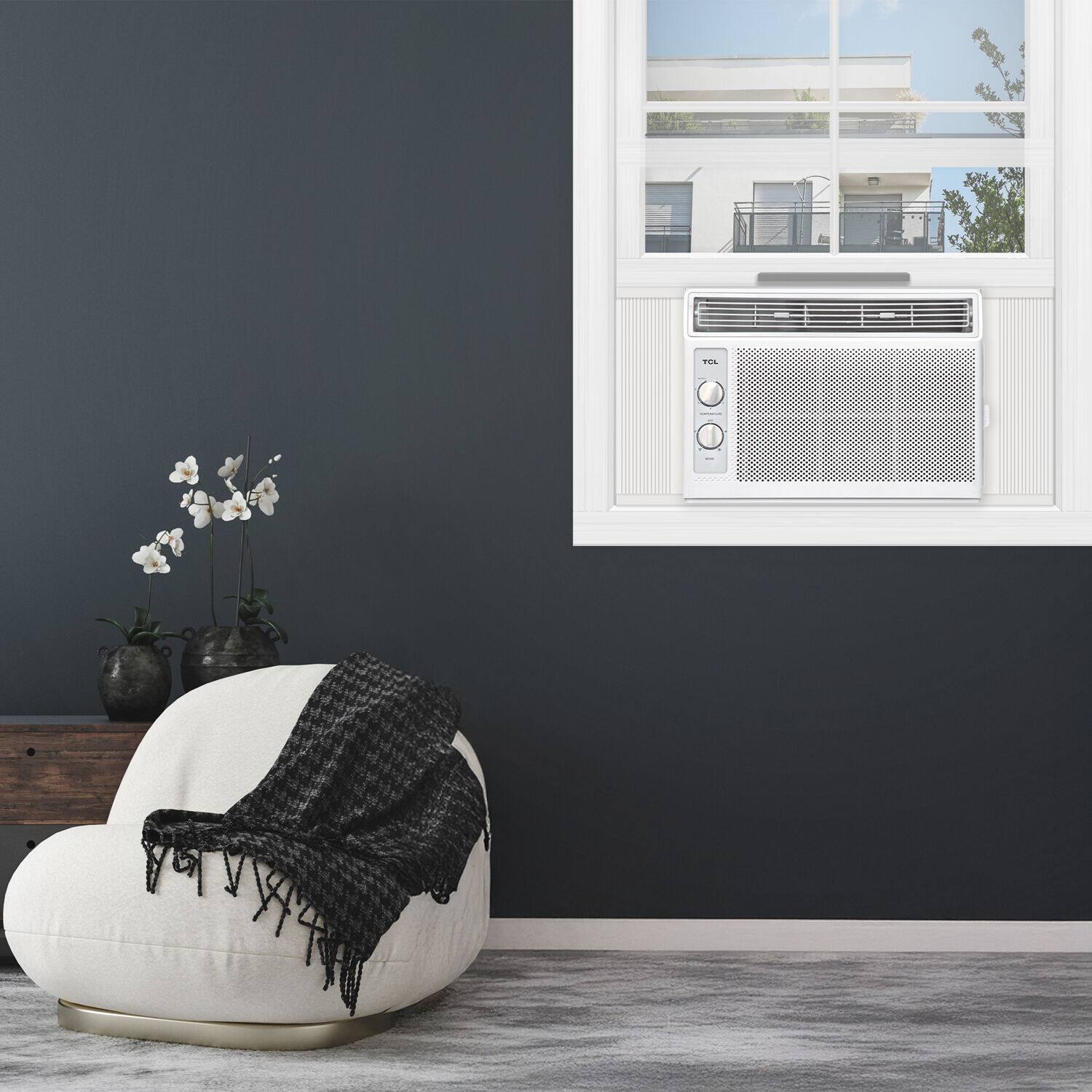 Alt View 17. TCL - 150 Sq. Ft. 5,000 BTU Window Air Conditioner with Mechanical Controls - White.